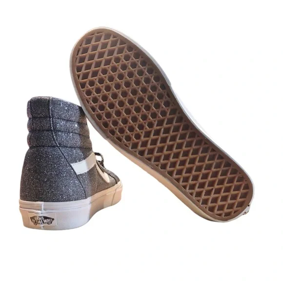 Vans SK8 Gray Glitter High Tops Sz 8 - Picture 5 of 6